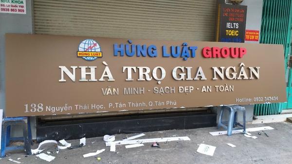 Mẫu bảng hiệu quảng cáo nhà trọ gia ngân