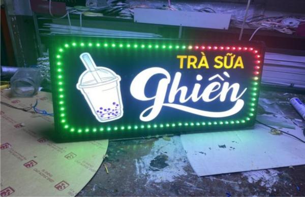 Làm bảng hiệu hộp đèn led trà sữa