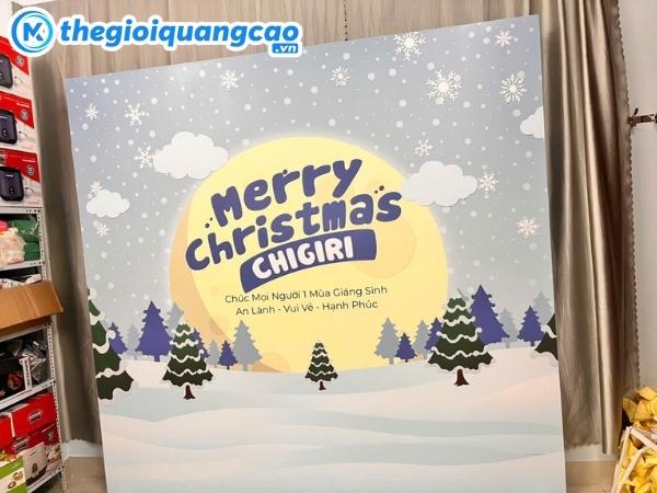 In backdrop Merry Christmas