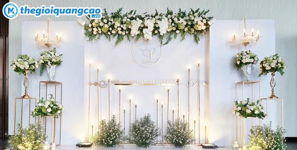 Thi c&ocirc;ng backdrop cho lễ cưới, đ&aacute;m hỏi