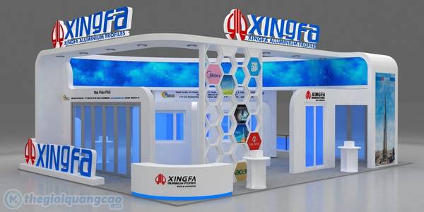 Thi công mẫu gian hàng đảo