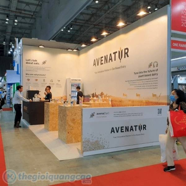 Mẫu gian hàng bo góc thu hút khách hàng